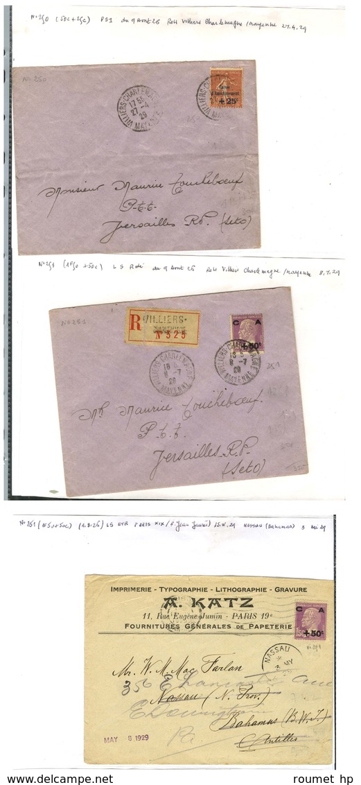 Lot De 16 Lettres Affranchies Avec Timbres à Surtaxe Dont Caisse D'Amortissement, Le Travail (N° 252) Et Les Provinces ( - Collections