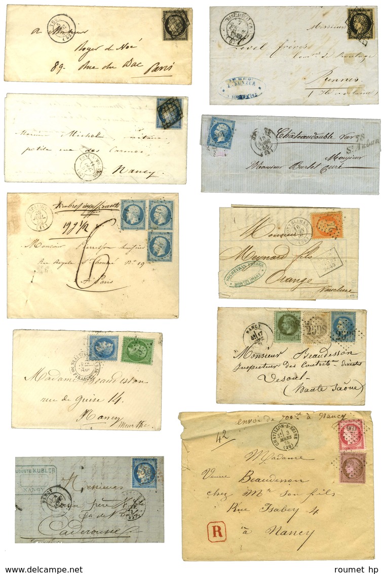 Lot De 15 Lettres + 1 Fragment De 1849 à 1877. - TB. - Verzamelingen