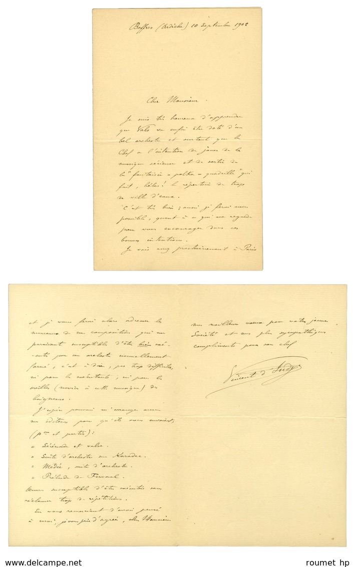 INDY Vincent D' (1851-1931), Compositeur. - Andere & Zonder Classificatie