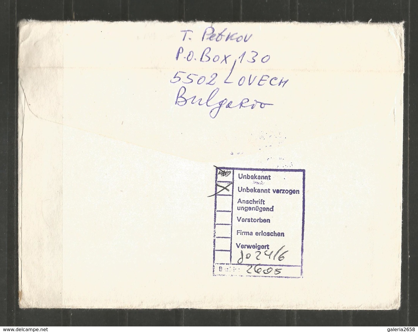 BULGARIA - Interesting  Cover Traveled To GERMANY  And Returned   - D 3592 - Covers & Documents