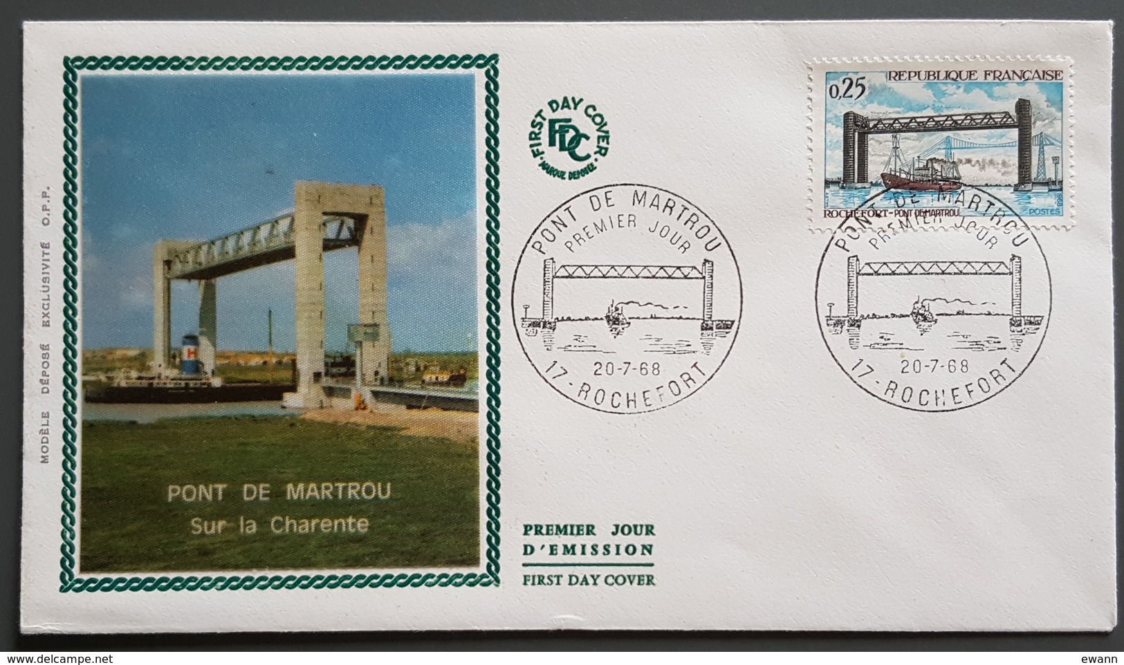 FDC 1968 - YT N°1564 - PONT DE MARTROU - ROCHEFORT - 1960-1969