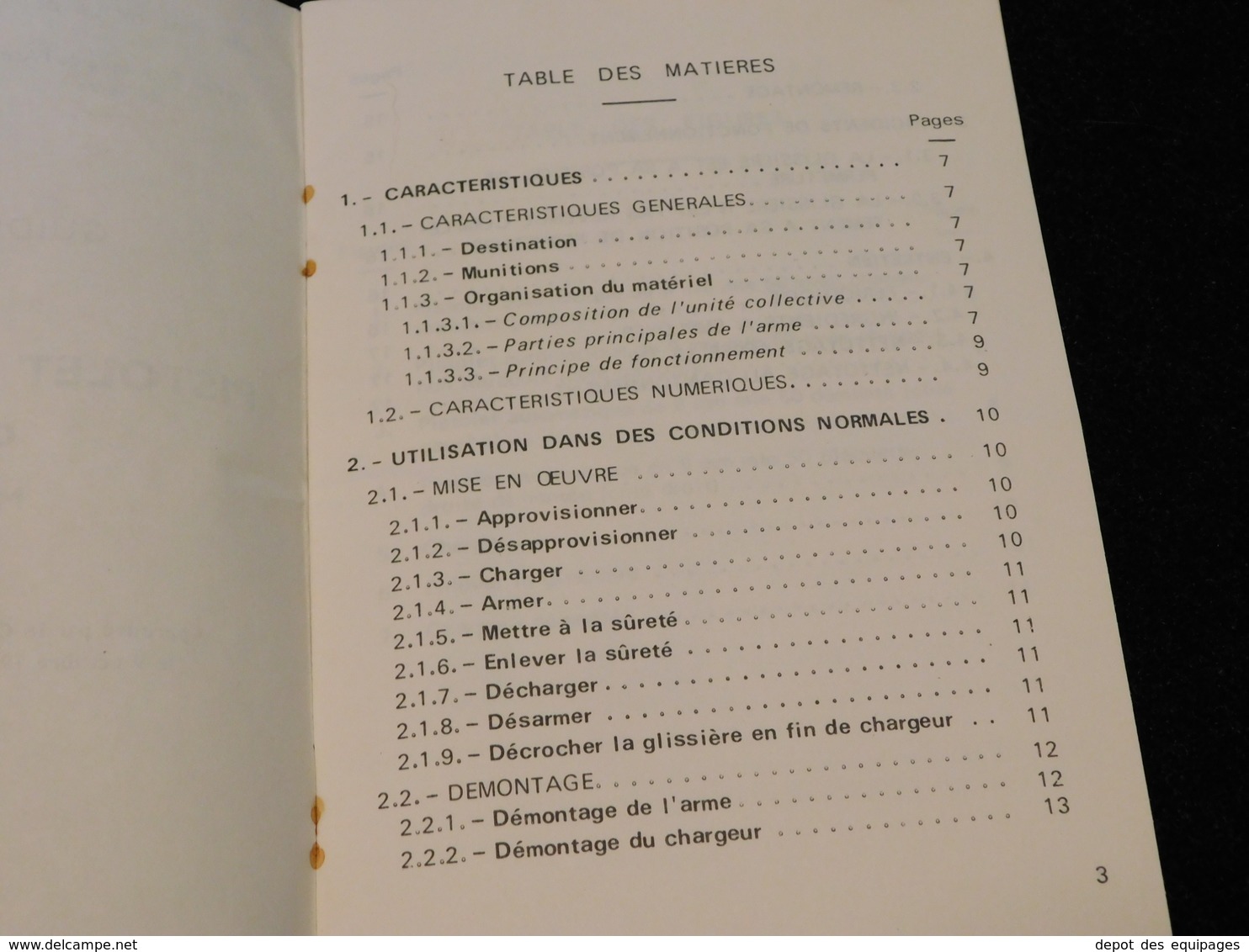 MANUEL PISTOLET AUTOMATIQUE MAC Modéle 1950 Daté 1975 ...... - Armes Neutralisées