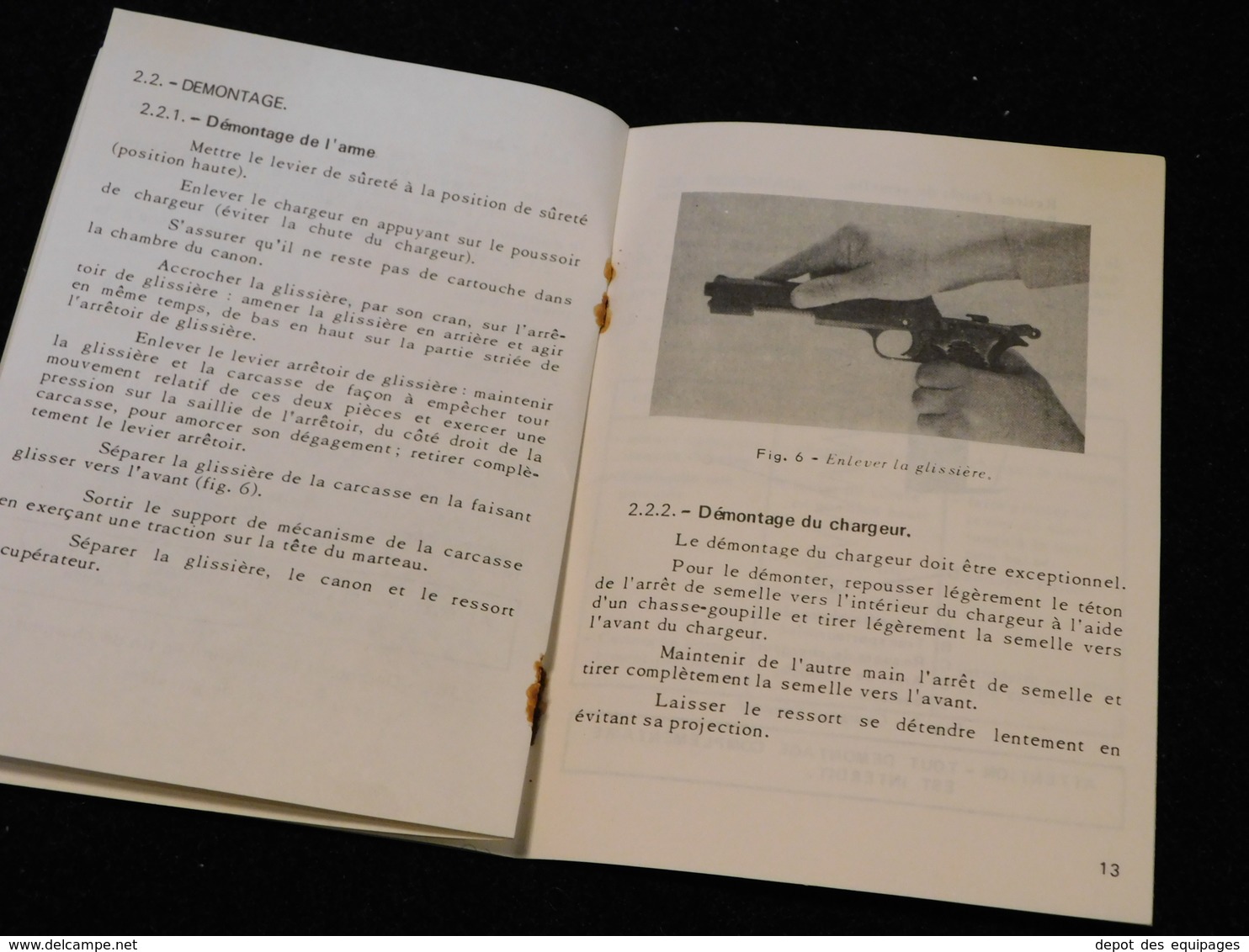 MANUEL PISTOLET AUTOMATIQUE MAC Modéle 1950 Daté 1975 ...... - Armes Neutralisées