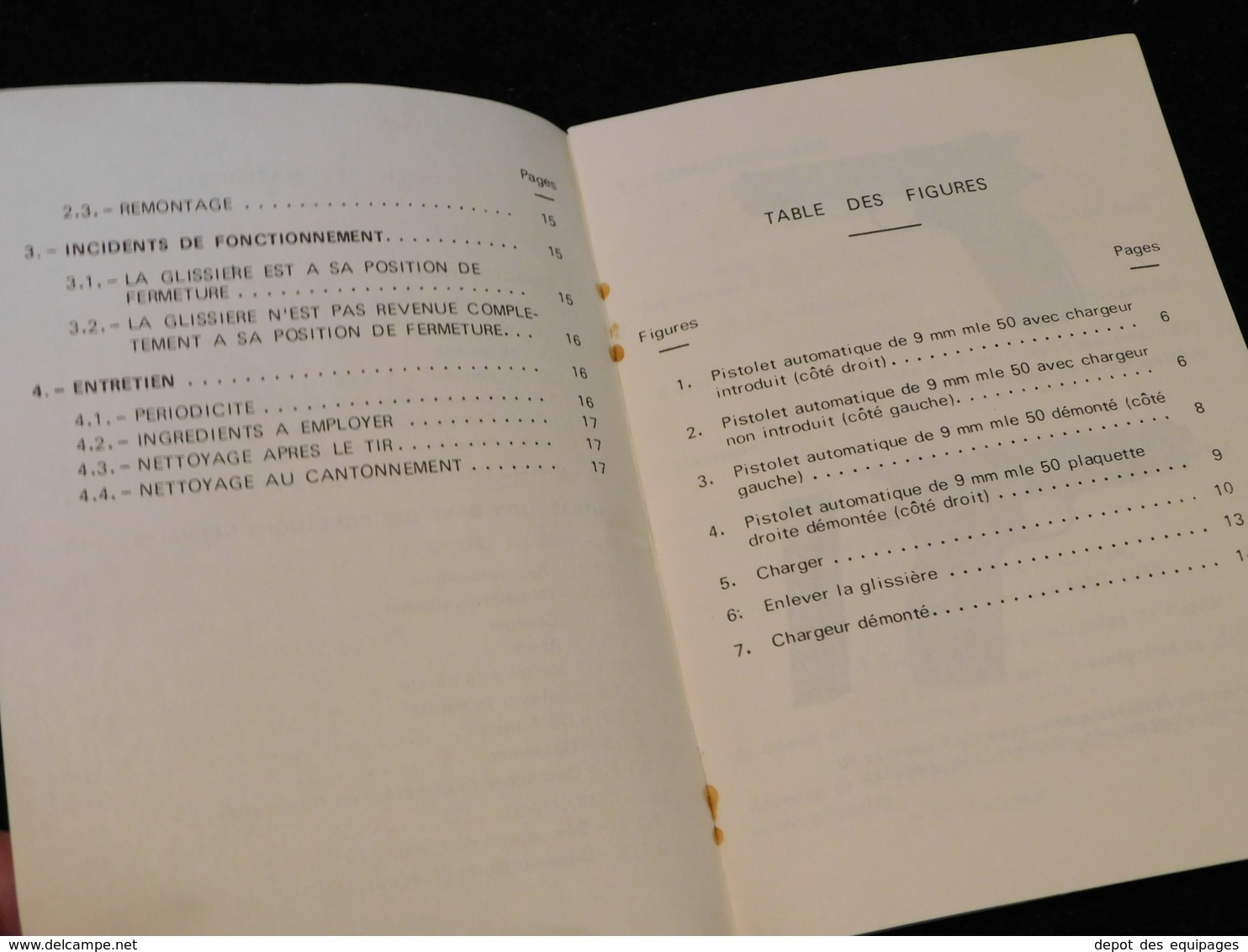 MANUEL PISTOLET AUTOMATIQUE MAC modéle 1950 daté 1975 ......