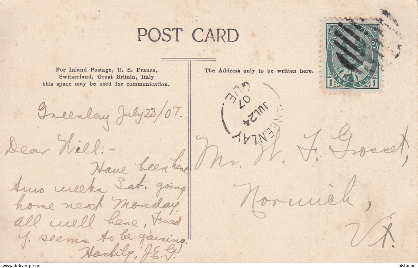 Vintage 1907 - Windsor Mills Québec - General View - Stamp & Postmark - VG Condition - 2 Scans - Massé & Frères - Other & Unclassified