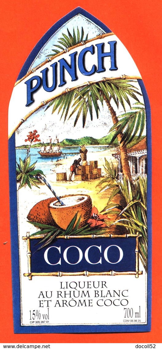 étiquette De Punch Coco Au Rhum Blanc Et Arome Coco - 70 Cl - Rhum