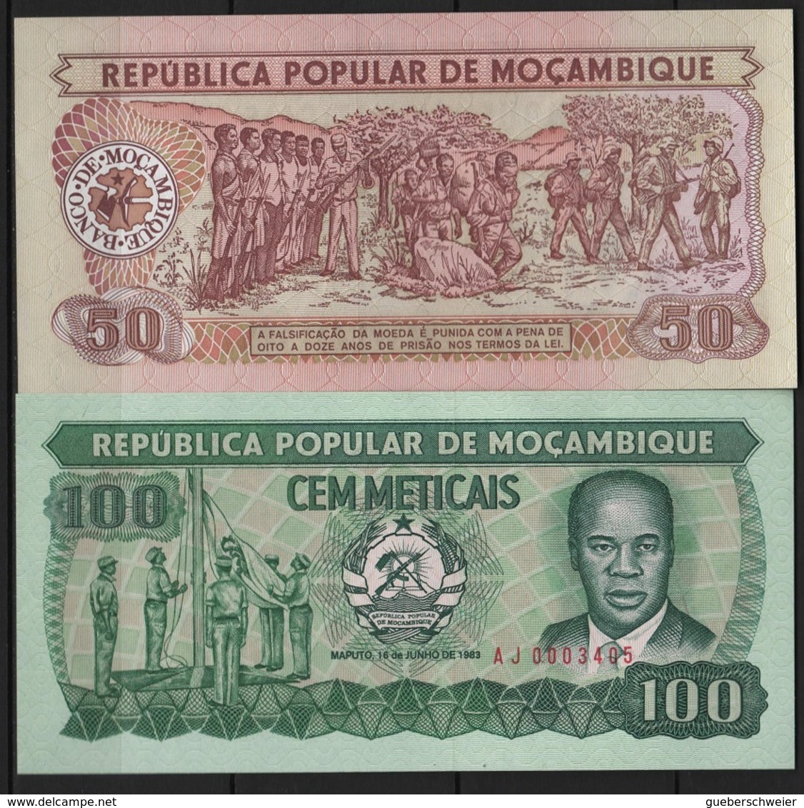 B 84 - MOZAMBIQUE 2 Billets De 50 Et 100 Meticais états Neufs - Mozambique