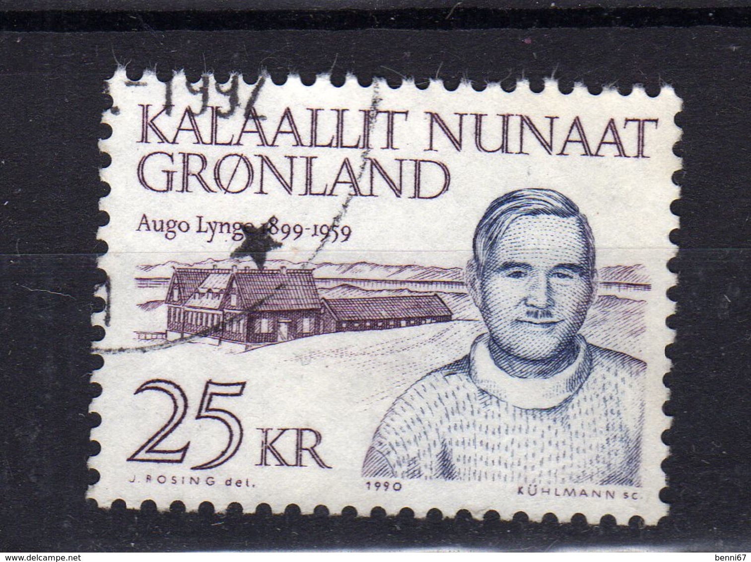 GROENLAND Greenland 1990 A. Lynge Yv 198 OBL - Gebruikt