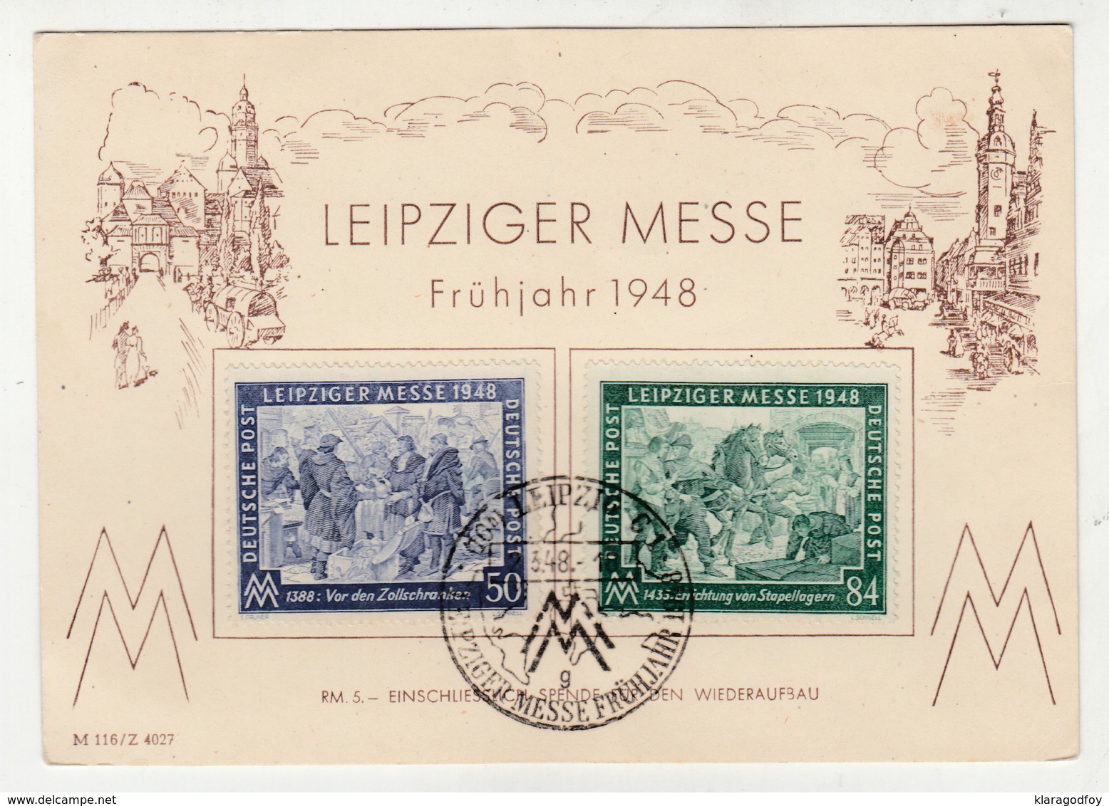 Leipziger Messe Herbst 1948 Spring Fair Special Card And Postmark B190201 - Sonstige & Ohne Zuordnung