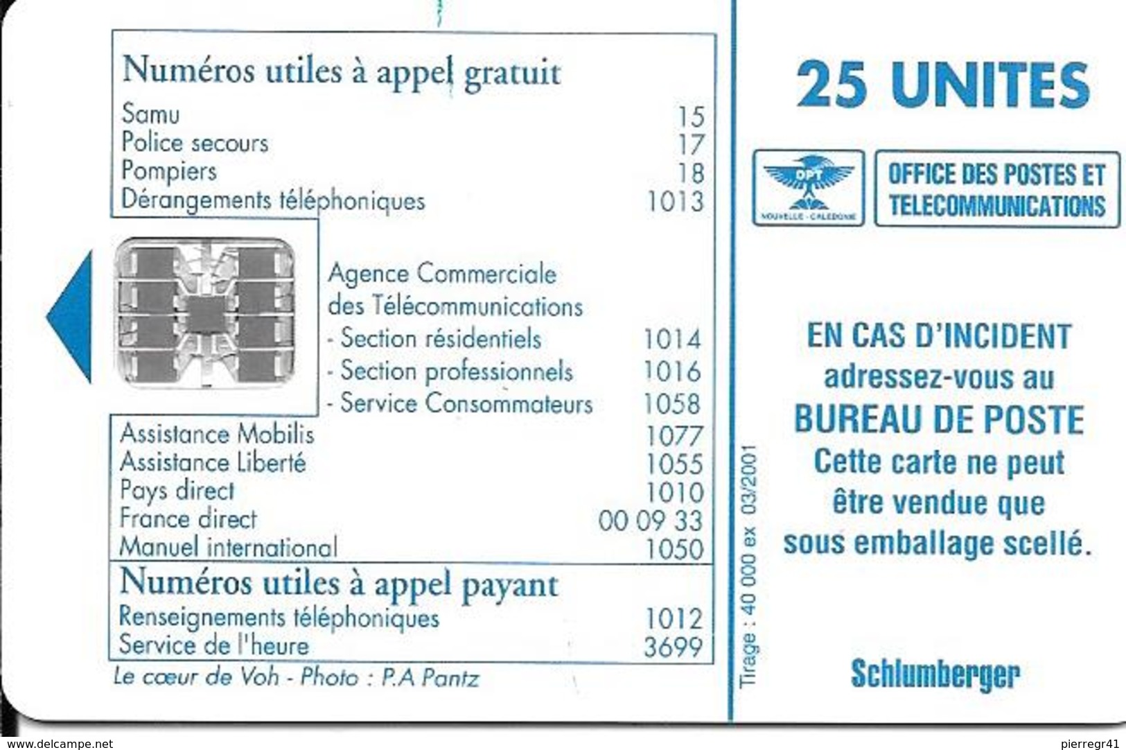 CARTE-PUCE-NOUVELLE-CALEDONIE-25U-SC7-NC81-COEUR DE VOH-UTILISE-TBE - Nouvelle-Calédonie