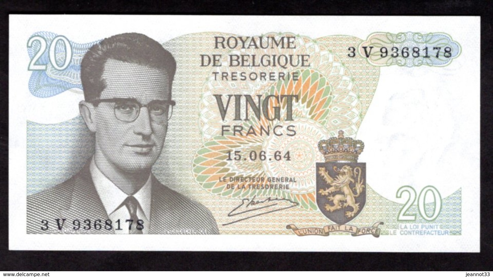 Billet De Banque De VINGT FRANCS - BELGIQUE - En Parfait état Non Plié - 20 Francs