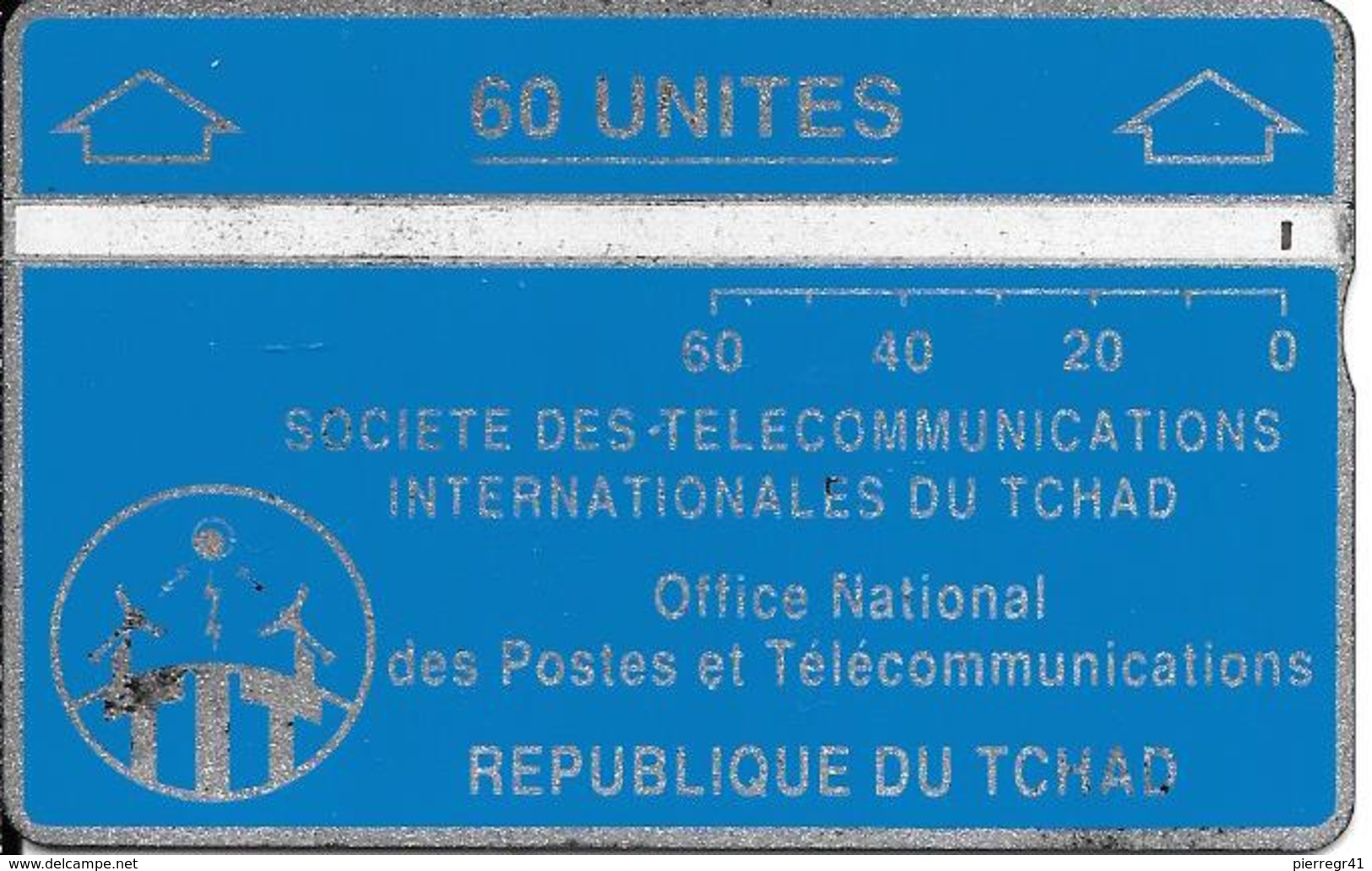 CARTE MAGNETIQUE-TCHAD-60U-BLEU-V° N° En Bas A Droite Inversé-903C14180-Utilisé-BE - Tschad