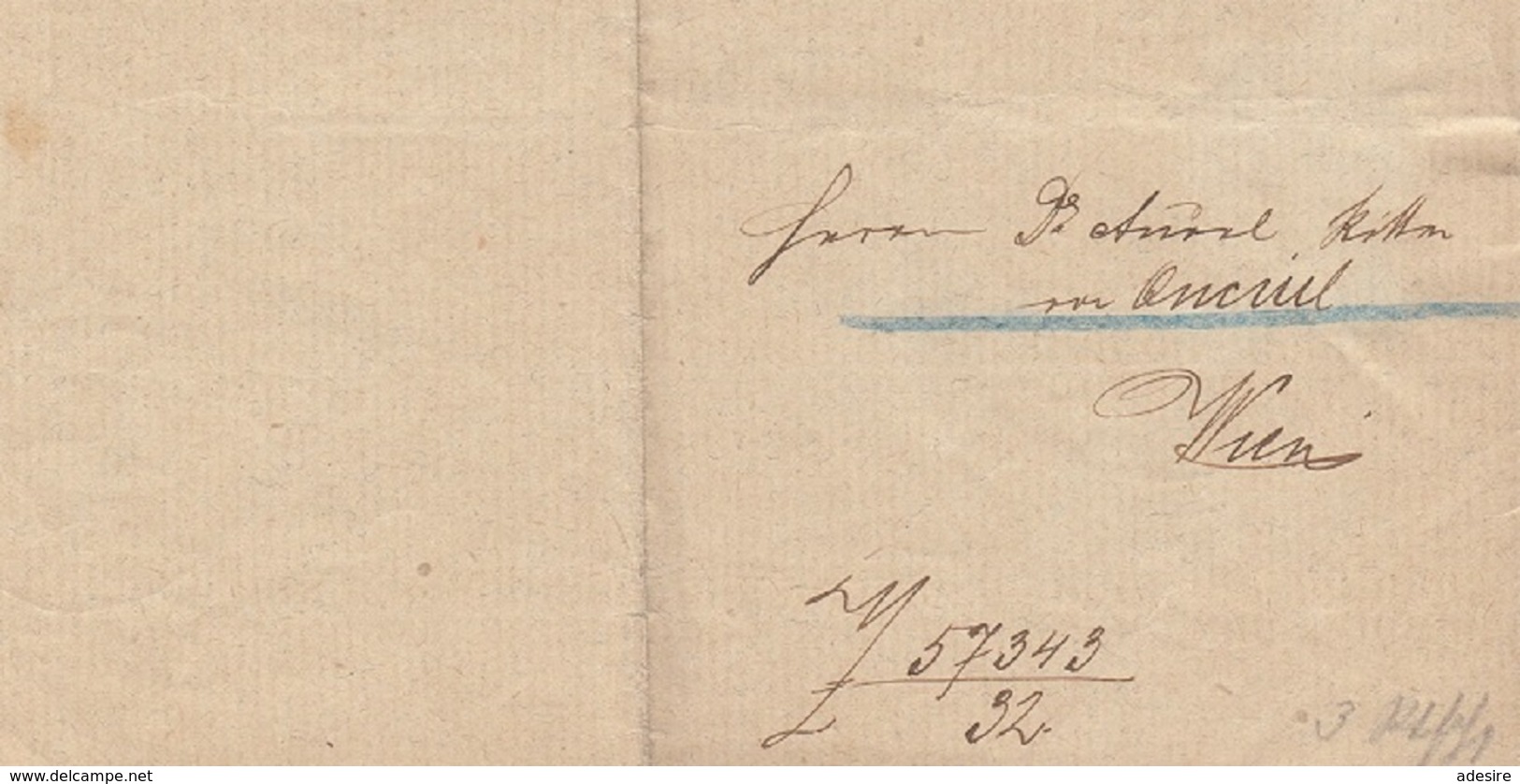 (4Scan) DOKUMENT 1889 - Brief? Handgeschriebenes Dokument Mit 7 Kreuzer Stempelmarke, Datiert Wien 1889, A3 Format ... - Historische Dokumente