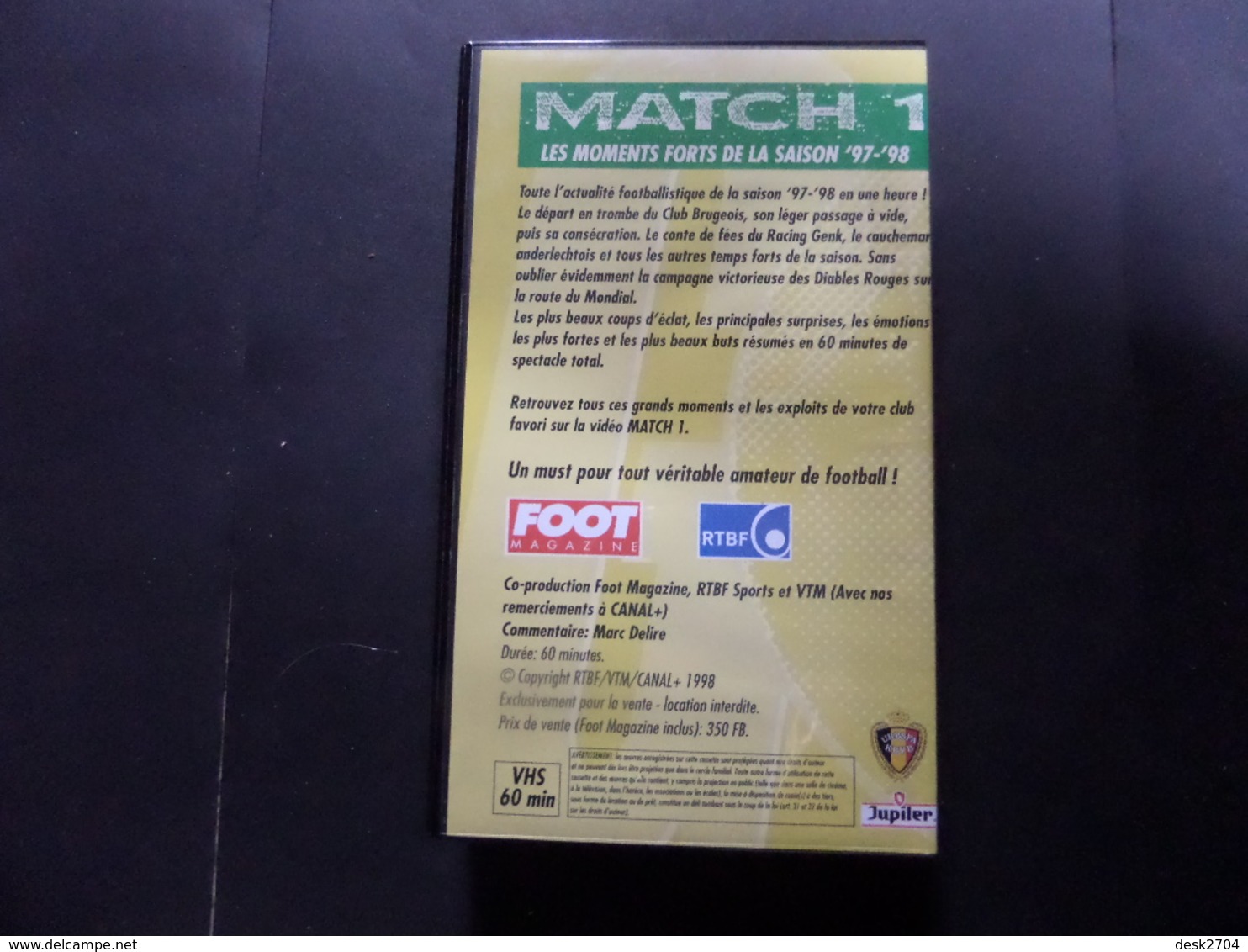 VHS Football Belgique 97/98 - Deporte