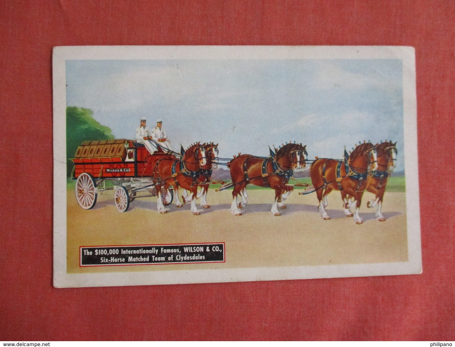 As Si Paper Peel On Back Wilson & Co. Six Horse Team Of Clydesdales   > 3153 - Advertising