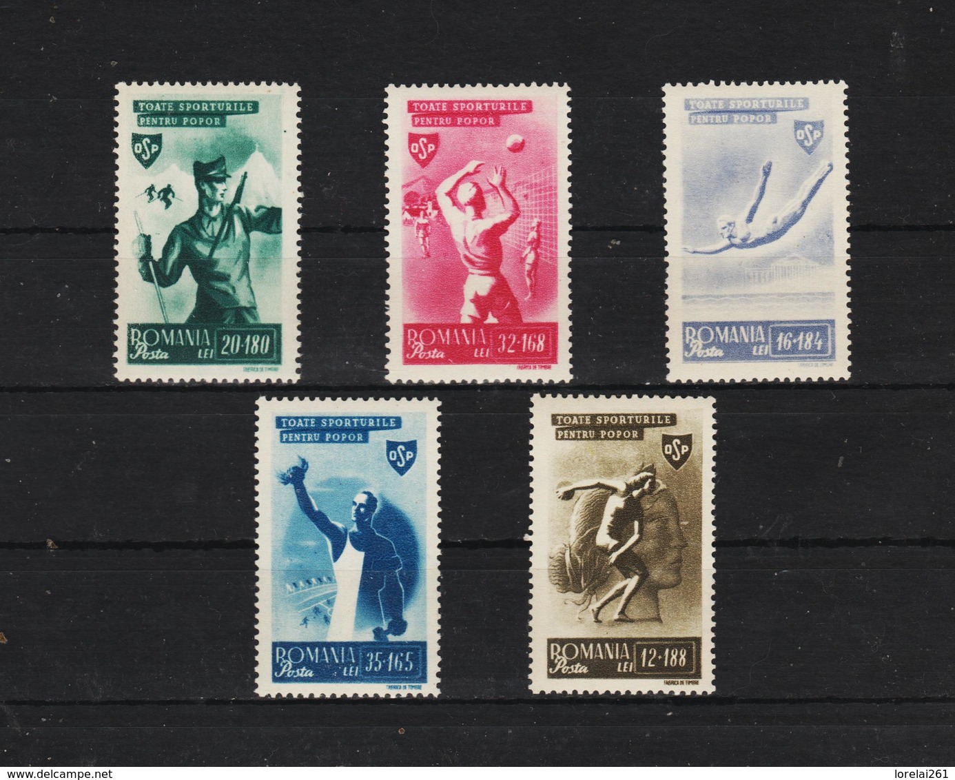 1945 - Organisation Du Sport Populaire Mi No 874/878   MNH - Ongebruikt