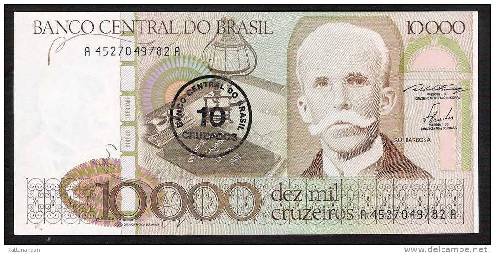 BRESIL P206    10 CRUZADOS / 10.000 CRUZEIROS    Sign. 23    1986    UNC. - Brésil