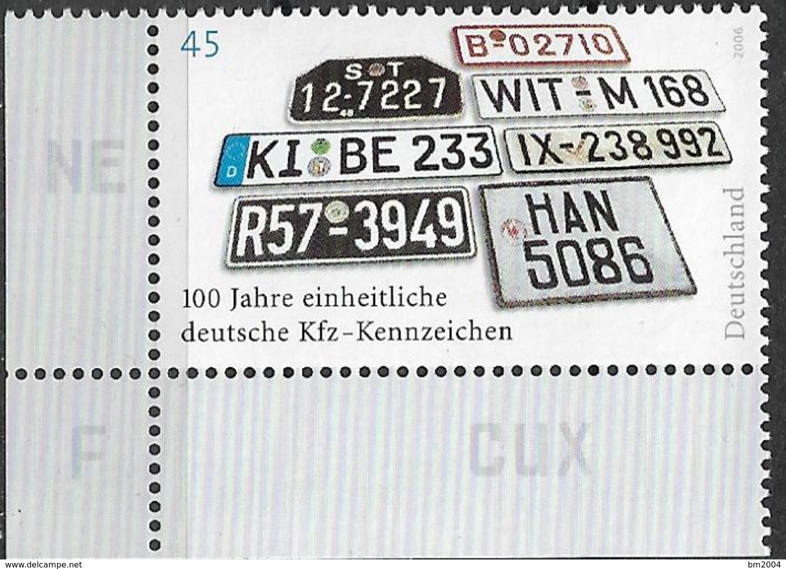 2006 Allem. Fed. Deutschland Germany Mi. 2551 **MNH  EUL  100 Jahre Einheitliche Deutsche Kfz-Kennzeichen. - Nuovi