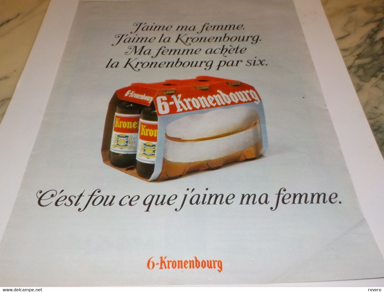 ANCIENNE  PUBLICITE J AIME MA FEMME  KRONENBOURG 1968 - Alcools