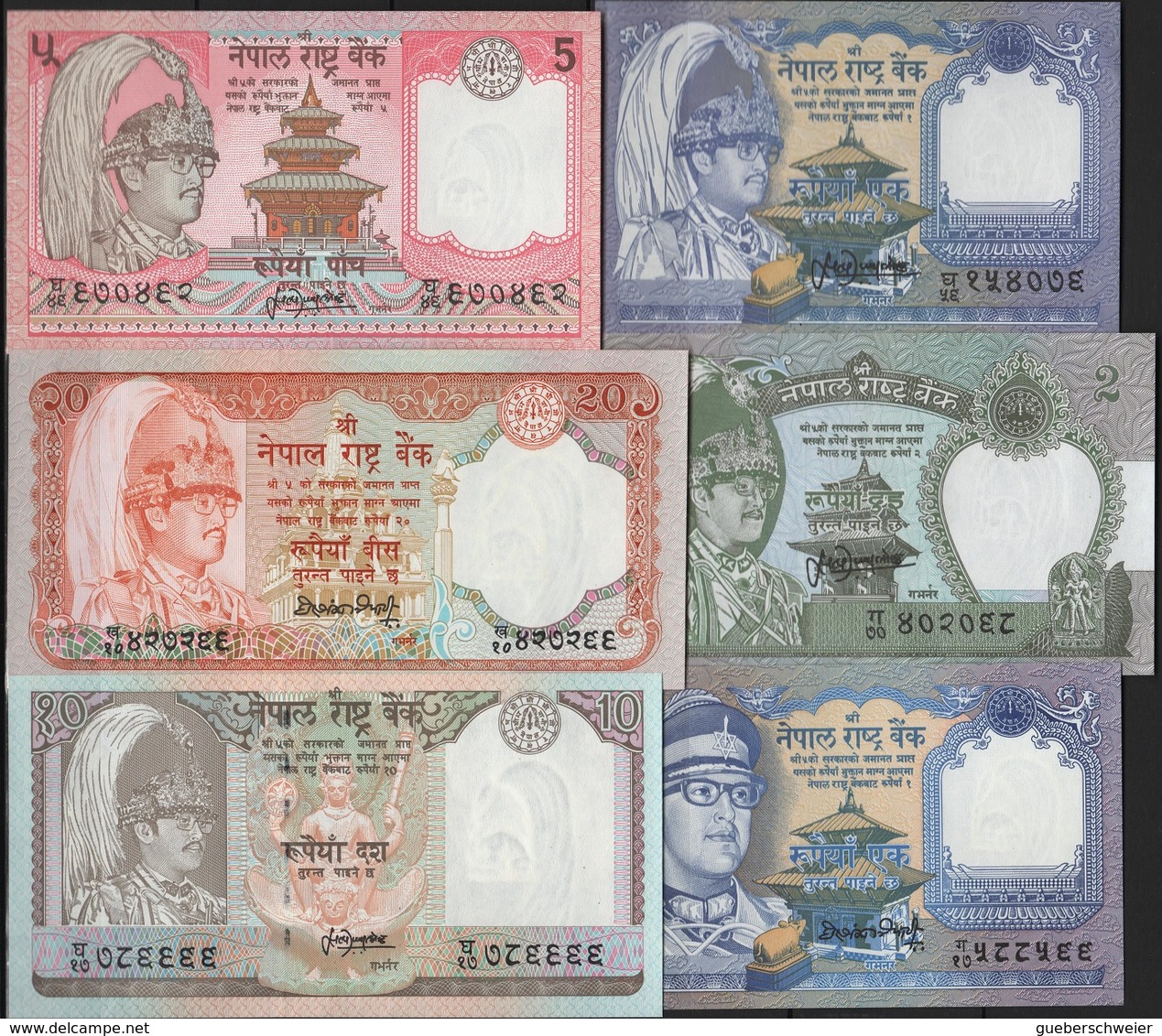 B 85 - NEPAL Lot De 6 Billets états Neufs - Népal