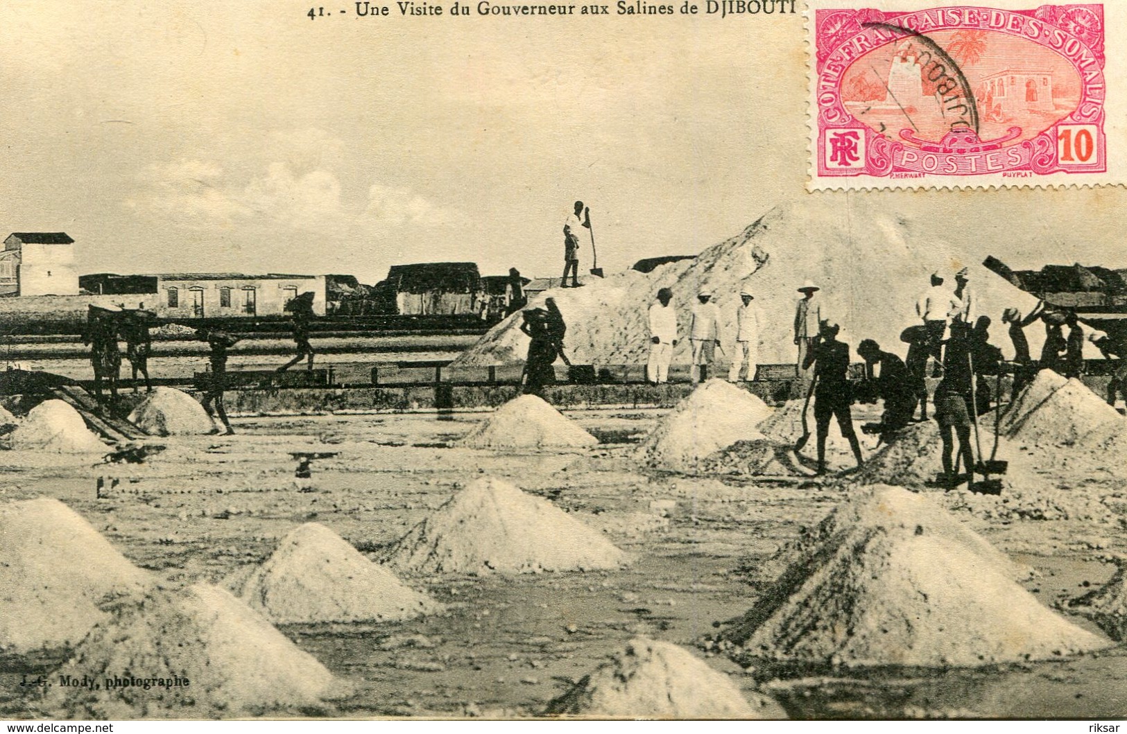 DJIBOUTI(SALINES) SEL(VISITE DU GOUVERNEUR) - Gibuti