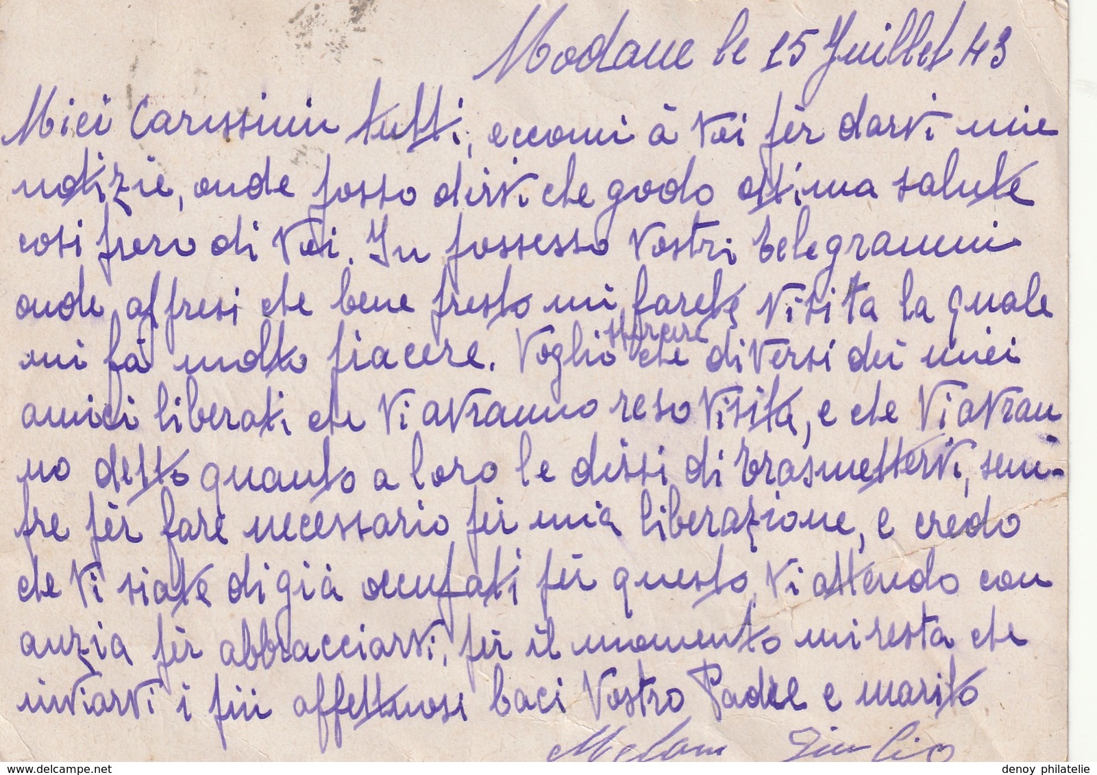 France Entier Petain Censure Italienne , Parti Du Camps Des Internés Civil De Guerre De Modane , Pour NIce RRR - Guerre De 1939-45