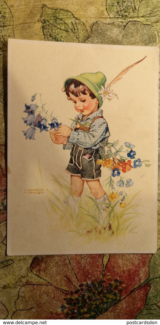 DDR Postcard - Humour - Boy Illustrateur Lyngers Havsen - Flowers - Lungers Hausen - Hausen, Lungers