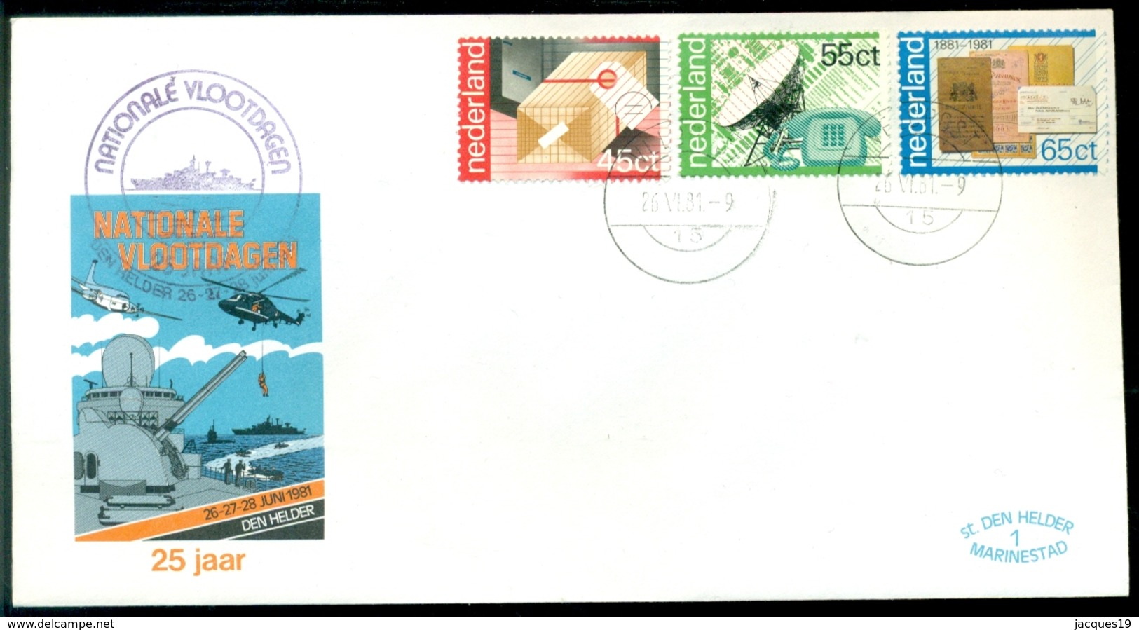 Nederland 1981 Speciale Envelop 25 Jaar Nationale Vlootdagen Met NVPH 1220-1222 - Brieven En Documenten