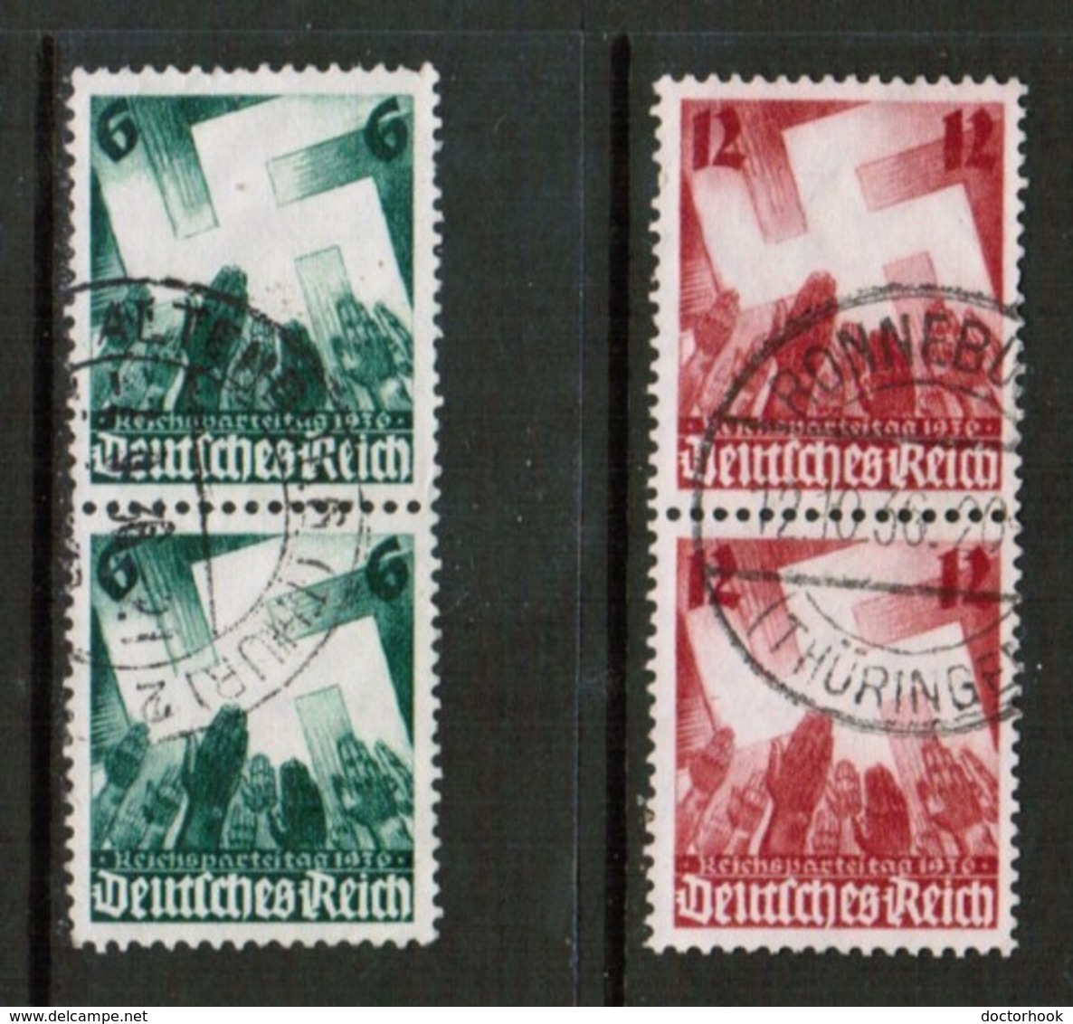 GERMANY  Scott # 479-80 VF USED PAIRS (Stamp Scan # 452) - Used Stamps