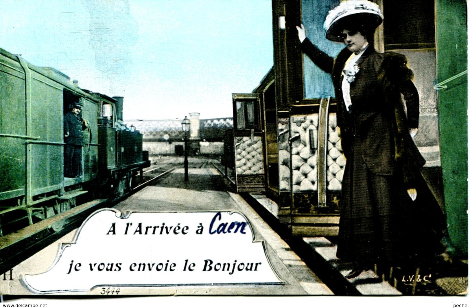 N°2649 A -cpa à L'arrivée à Caen Je Vous Envoie Le Bonjour- - Caen