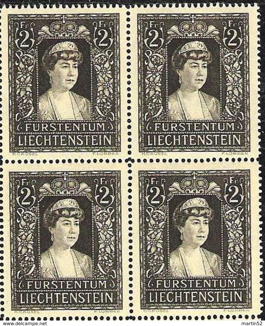 Liechtenstein 1947: Trauermarke Fürstin Elsa (*1875) Zu 216 Mi 256 Yv 231 Block ** Postfrisch MNH (Zumstein CHF 28.00) - Neufs