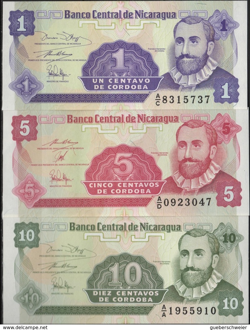 B 87 - NICARAGUA Lot De 3 Billets états Neufs - Nicaragua