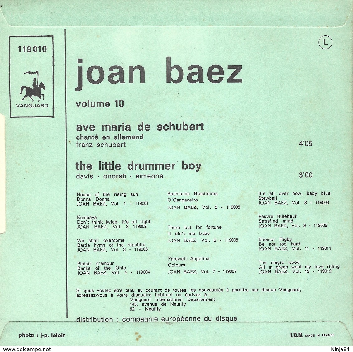 SP 45 RPM (7")   Joan Baez  "  Ave Maria De Schubert   " - Autres - Musique Anglaise