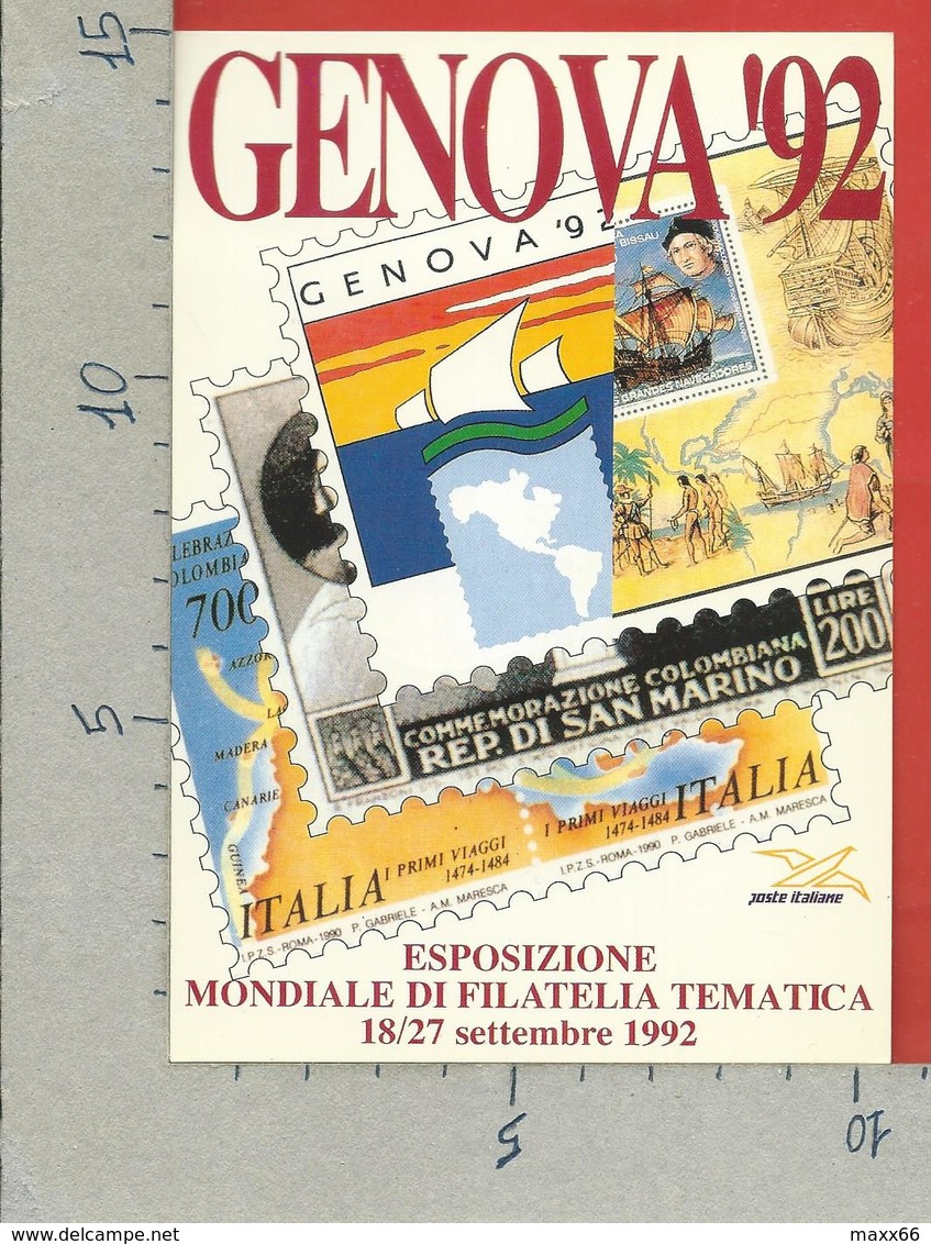 ITALIA - CARTOLINA GENOVA 92 ESPOSIZIONE FILATELIA - AFFRANCATA FDC VATICANO 12 - 10 - 92 - Borse E Saloni Del Collezionismo