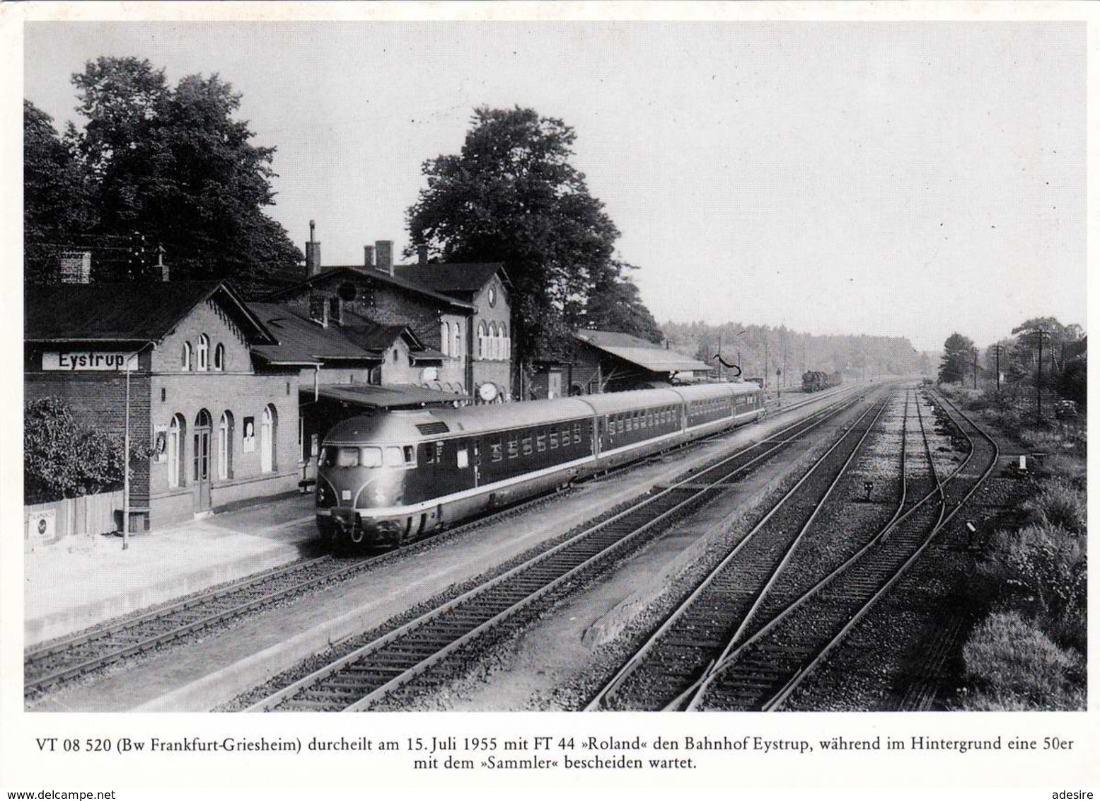 EYSTRUP - Bahnhof, Bw Frankfurt-Griesheim Durcheilt Den Bahnhof Eystrup - Bahnhöfe Mit Zügen