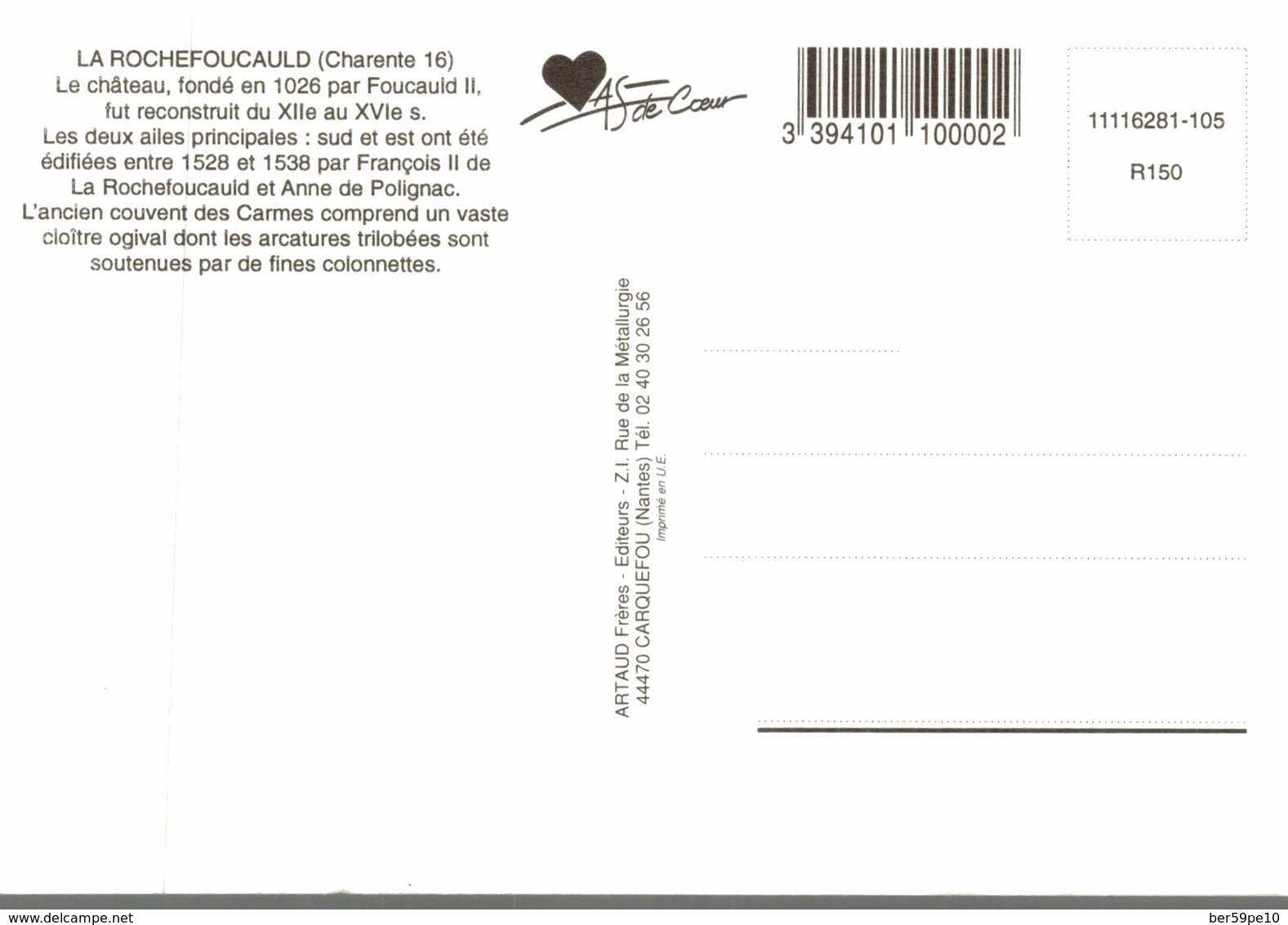 16 LA ROCHEFOUCAULD LE CHATEAU FONDE EN 1026  MULTI-VUES - Autres & Non Classés