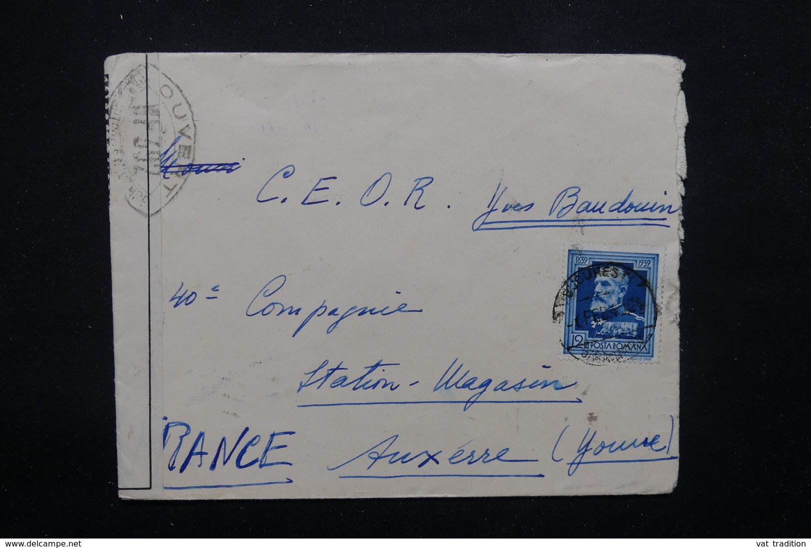 ROUMANIE - Enveloppe De Bucarest Pour Un Soldat Français En 1941 , Contrôle Postal - L 22182 - Cartas De La Segunda Guerra Mundial