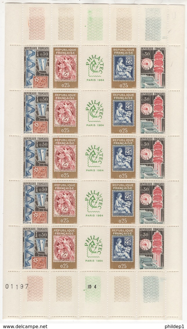 France. 1964. 1414/17 ** MNH En Feuille. Cote Y&T 2015 : 11 € - Feuilles Complètes