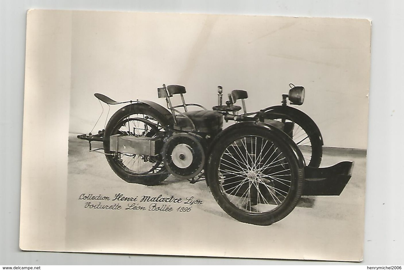 Photographie Tacot Voiturette Léon Bollée 1896 Collection Lyon Photo 10,5x15 Cm - Cars