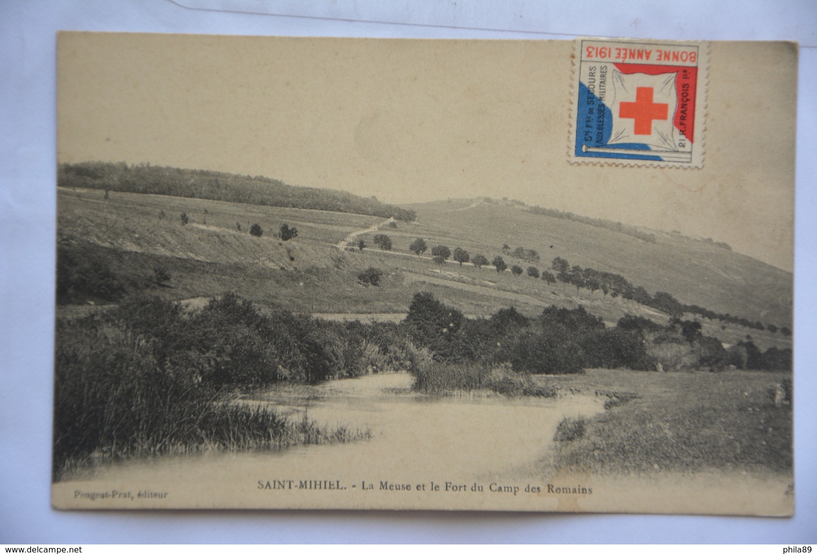 SAINT-MIHIEL-la Meuse Et Le Fort Du Camp Des Romains-timbre Bienfaisance Croix Rouge-bonne Annee 1913 - Saint Mihiel