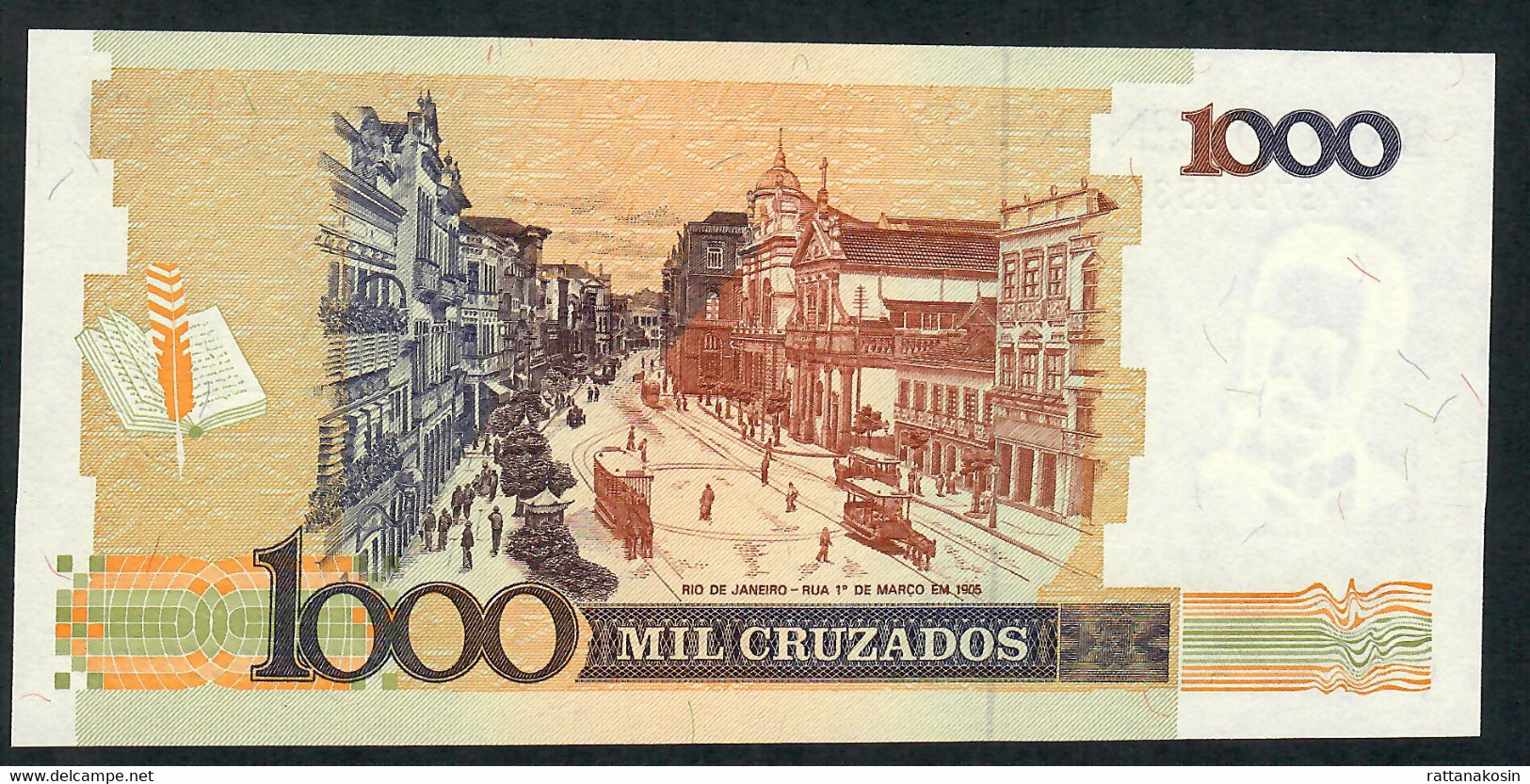 BRAZIL P216b 1 CRUZADO NOVO/1000 CRUZADOS 1987 Signature 26 #B0263 UNC. - Brasil