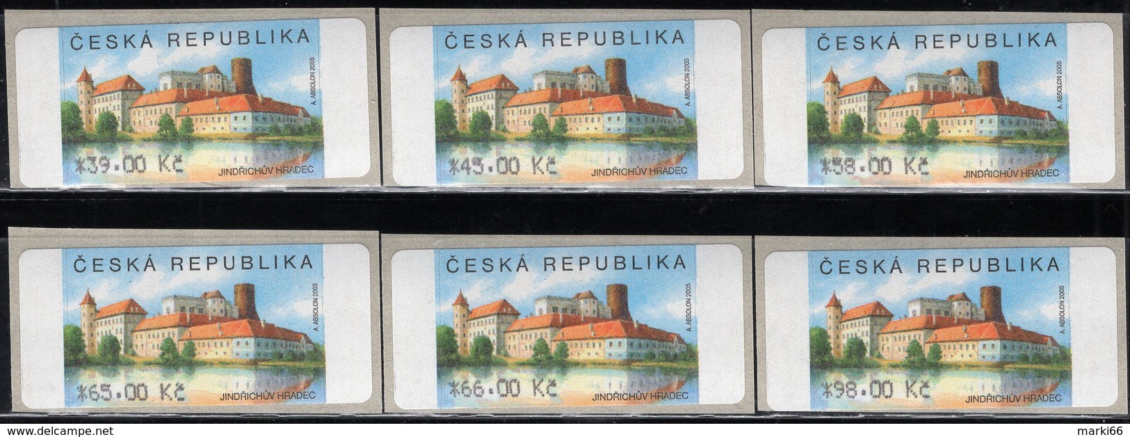 Czech Republic - 2019 - Jindrichuv Hradec - Mint Self-adhesive ATM Stamp Set (new Values For 2019) - Ungebraucht