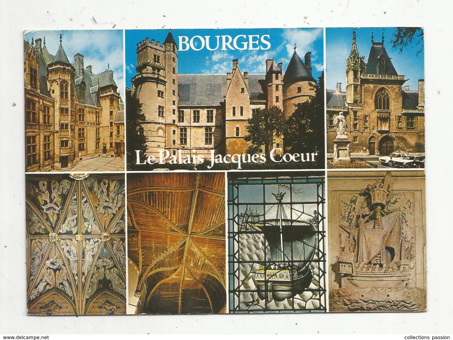 Cp , 18 ,  BOURGES , Le Palais Jacques COEUR , Multi Vues , Voyagée 1986 , Ed. Combier - Bourges