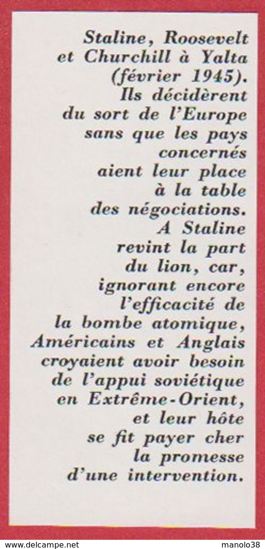 Staline, Roosevelt Et Churchill à Yalta En Février 1945. Seconde Guerre Mondiale. URSS. Encyclopédie De 1970. - Autres & Non Classés