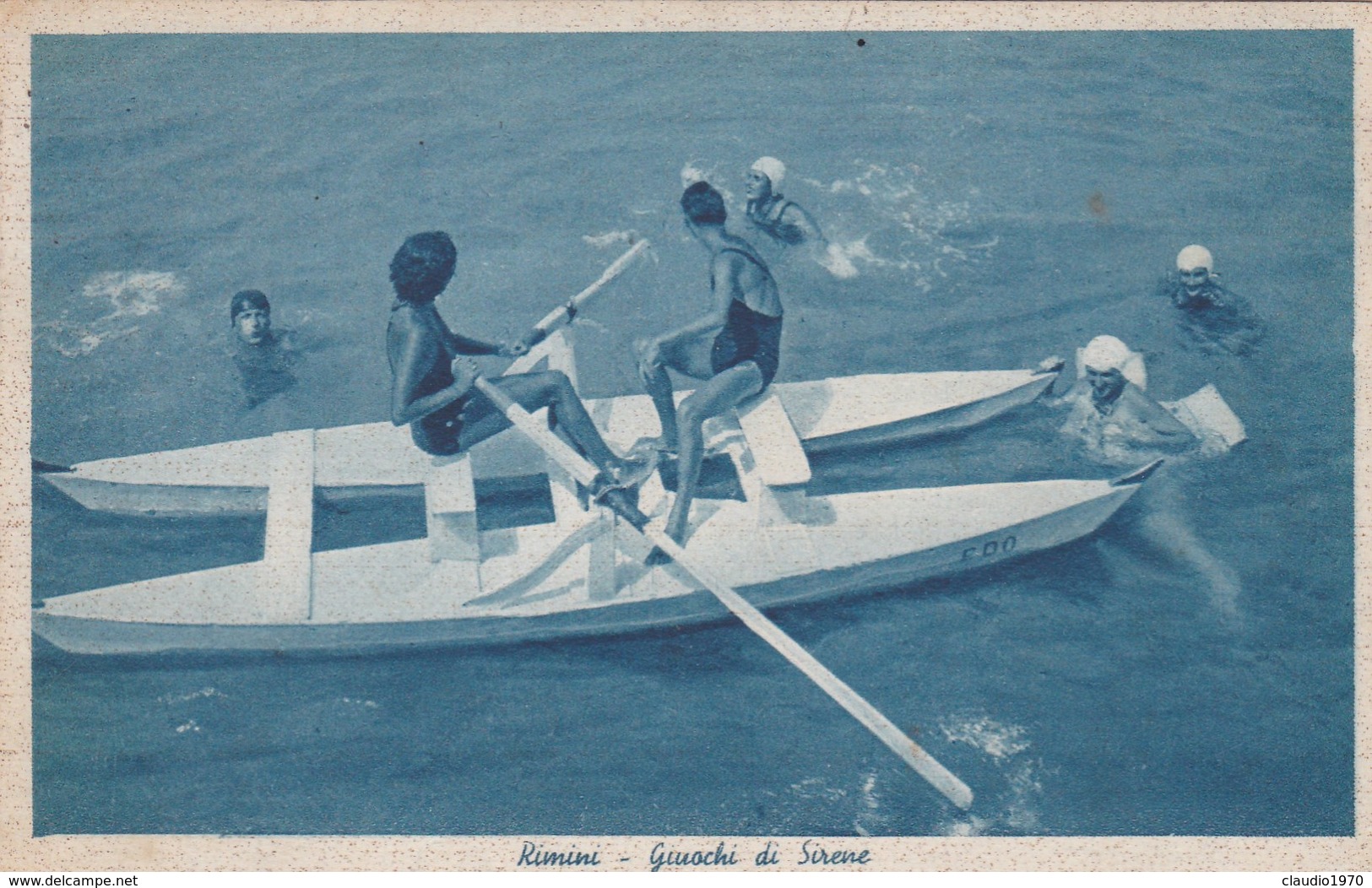 CARTOLINA  - RIMINI - GIUOCHI DI SIRENE - VIAGGIATA DA RIMINI PER LECCO - Rimini