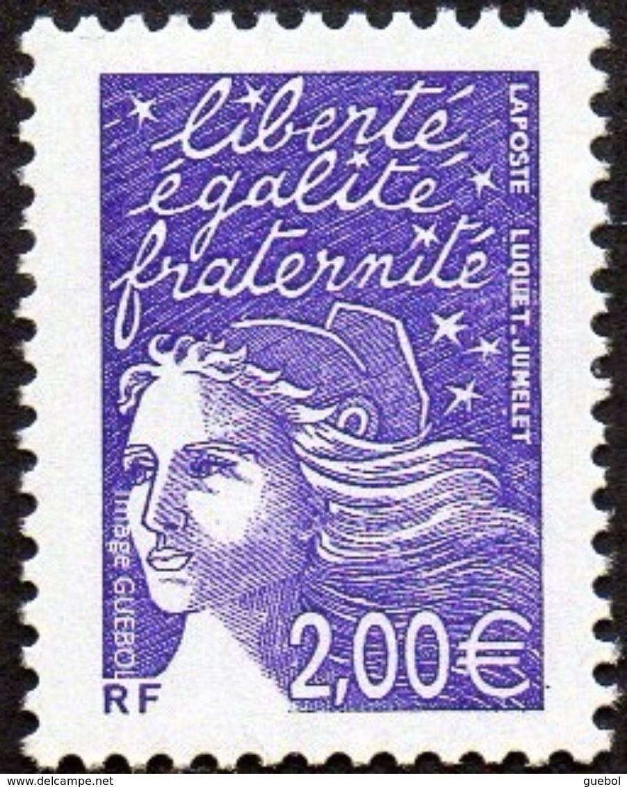 France Marianne Du 14 Juillet N° 3457 A ** Luquet - Le 2.00 Euros Violet Sans Phosphore - 1997-2004 Marianne Of July 14th