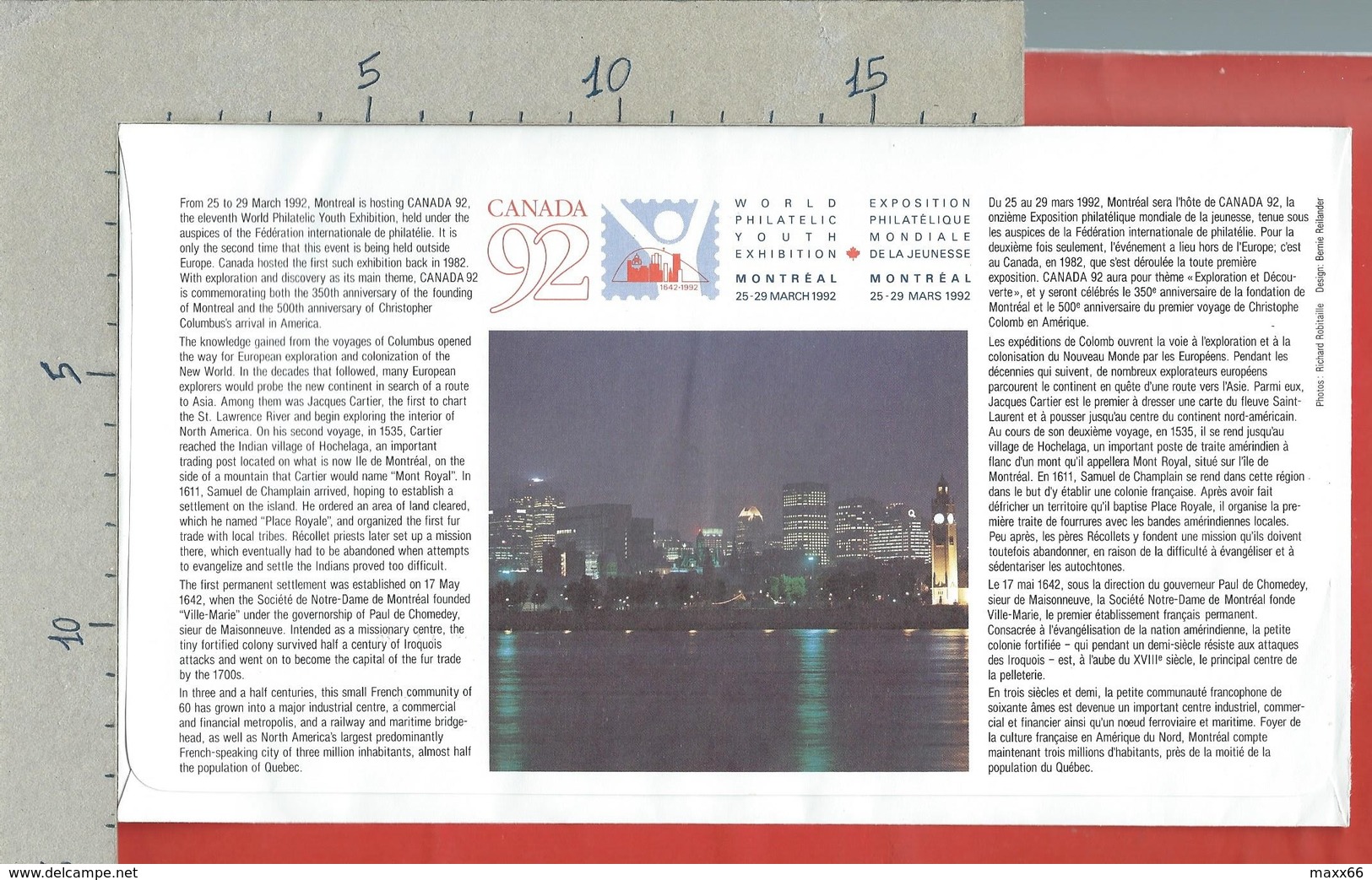 CANADA - FDC - 1992 - International Youth Stamp Exhibition "CANADA 92" - Montreal - Minisheet (180 X 126mm) - 1991-2000