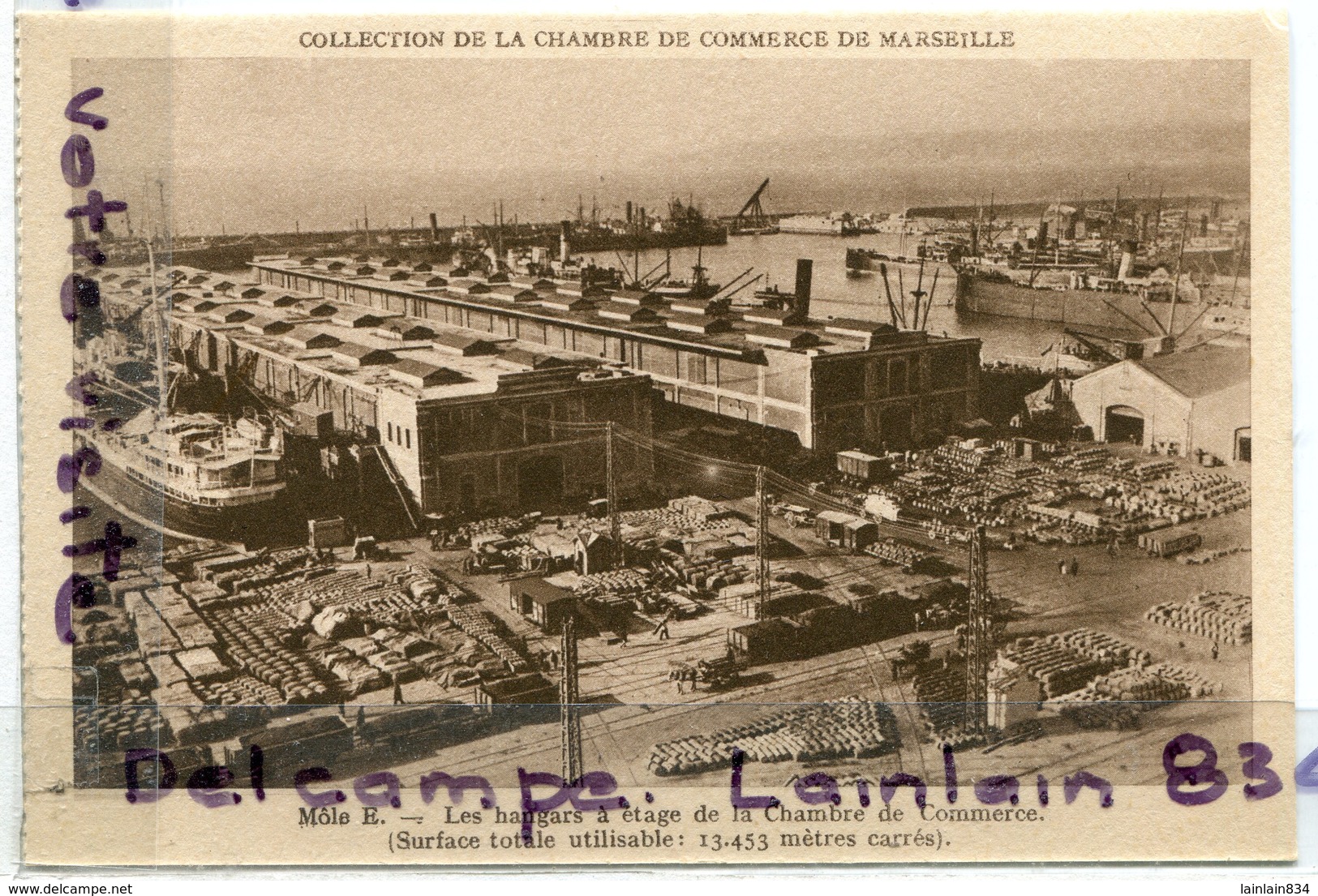 - MARSEILLE - Mole H, Les Hangars A étages, Peu Courante, Chambre De Commerce, Non écrite, TTBE, Scans. - Joliette