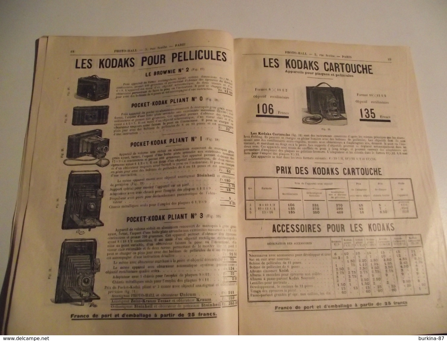 PHOTO= HALL, mars 1904, Catalogue général, toute la photo