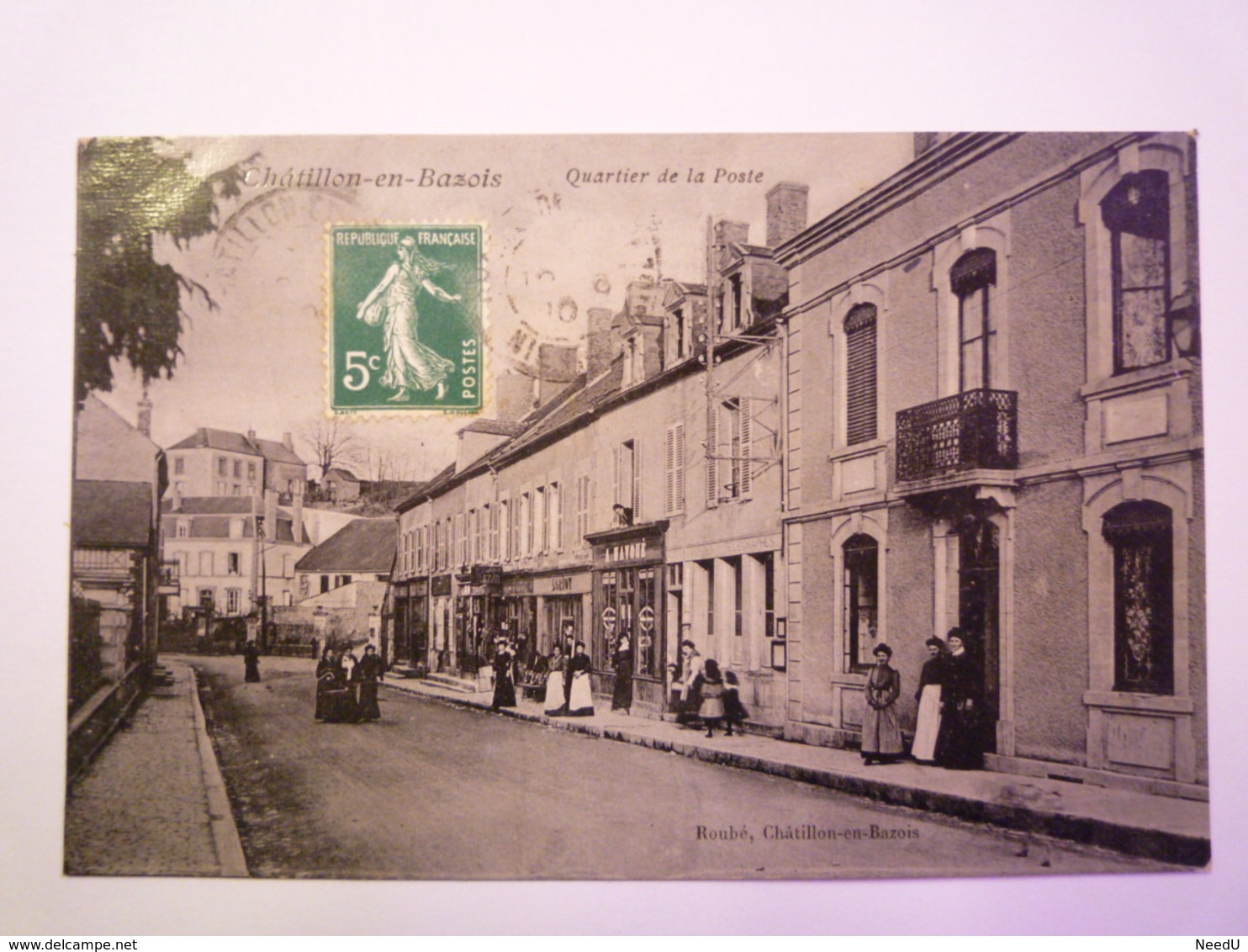 GP 2019 - 123 CHATILLON-en-BAZOIS  (Nièvre)  :  Quartier De La  POSTE  -  Belle Animation    1910   XXX - Chatillon En Bazois